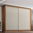 Ver imagem 2 de Guarda Roupas Casal Ripado 2 Portas de Correr 6 Gavetas Coliseu Madeirado / Areia Zanzini