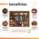 Ver imagem 4 de Guarda Roupas Casal Ripado 2 Portas de Correr 6 Gavetas Coliseu Madeirado / Areia Zanzini