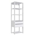 Ver imagem 5 de Estante Multiuso para Sala com 2 Gavetas e 4 Nichos 1,83 M Cor:branco