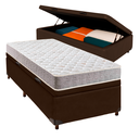 Ver imagem 1 de Cama Box Bau Marrom Solteiro + Colchão D23 D23 Inducol