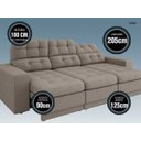 Ver imagem 3 de Sofá 3 Lugares Net Jobim Assento Retrátil e Reclinável 2,05m (L)