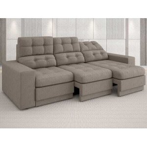 Sofá 3 Lugares Net Jobim Assento Retrátil e Reclinável 2,05m (L)