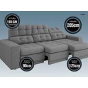 Ver imagem 3 de Sofá 3 Lugares Net Jobim Assento Retrátil e Reclinável 2,05m (L)