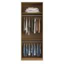 Ver imagem 5 de Guarda Roupa Modular 2 Portas Reflectas com Prateleiras/cabideiros 90cm Altezza Belmax:freijó
