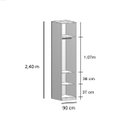 Ver imagem 7 de Guarda Roupa Modular 2 Portas Reflectas com Prateleiras/cabideiros 90cm Altezza Belmax:freijó