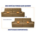 Ver imagem 6 de Sofá Retrátil Reclinável 300cm Albany Suede Velut com Molas Ensacadas - King House