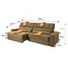 Sofá Retrátil Reclinável 300cm Albany Suede Velut com Molas Ensacadas - King House - 3