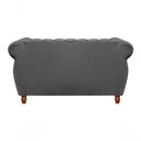 Ver imagem 2 de Sofá Realeza 2 Lugares 146cm Cinza Veludo Fixo Liso Bella Decor