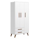 Ver imagem 5 de Berço Americano 3820 e Guarda Roupa 3830 Q Encanto Retrô Branco Acetinado com Colchão Tend Tudo - Qm