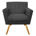 Ver imagem 7 de Kit Diva Recamier Vanessa 140cm Lado Direito e 01 Poltrona Laura Linho Doce Sonho Móveis Cinza Escur