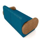 Ver imagem 6 de Sofá Decorativo Living Sala de Estar Bornéu 148cm pés de Madeira PU/Veludo Caramelo/Azul G33 - Gran