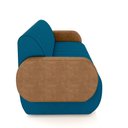 Ver imagem 5 de Sofá Decorativo Living Sala de Estar Bornéu 148cm pés de Madeira PU/Veludo Caramelo/Azul G33 - Gran