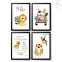 Ver imagem 2 de 4 Quadros Decorativos Infantil Safari Baby com Moldura: Pinus
