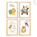 Ver imagem 1 de 4 Quadros Decorativos Infantil Safari Baby com Moldura: Pinus