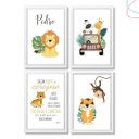 Ver imagem 4 de 4 Quadros Decorativos Infantil Safari Baby com Moldura: Pinus