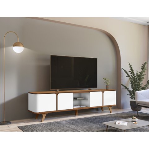 Rack Roma 217 cm Cor:Cedro/Branco