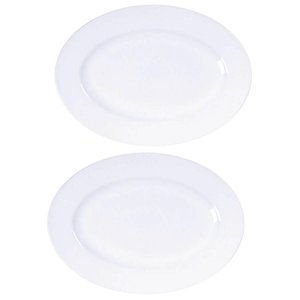 Kit 2 Travessas de Porcelana Branca Oval 32x25cm Tramontina Baixela Maria Augusta
