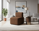 Ver imagem 3 de Poltrona Cubo para Sala Moderna e Recepção Suede:Suede Marrom
