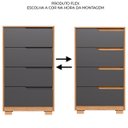 Ver imagem 7 de Kit Cômoda 4 Gavetas e Mesa de Cabeceira Sara 2 Gavetas Flex Freijó/titanium