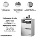 Ver imagem 3 de Kit Cômoda 4 Gavetas e Mesa de Cabeceira Sara 2 Gavetas Flex Freijó/titanium