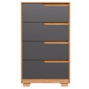 Ver imagem 6 de Kit Cômoda 4 Gavetas e Mesa de Cabeceira Sara 2 Gavetas Flex Freijó/titanium