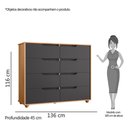 Ver imagem 5 de Cômoda Doble 8 Gavetas Titanium/freijó - Móveis Albatroz