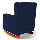 Ver imagem 3 de Poltrona de Amamentação e Descanso Zoe com Base Balanço e Puff Suede Azul Marinho - Desk Design