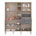 Ver imagem 3 de Kit Cozinha Compacta Completa 7 Portas Armário Avena/ Grafito