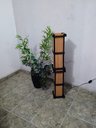 Ver mais imagens de Abajur de Chão Piso Luminária Rústico Japonês Oriental de 1 Metro de Altura Sala Quarto Madeira