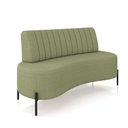 Ver imagem 3 de Sofá Living Decorativo 2 Lugares 1,60m Katara Pés de Ferro Bouclê Verde G33 - Gran Belo