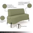 Ver imagem 5 de Sofá Living Decorativo 2 Lugares 1,60m Katara Pés de Ferro Bouclê Verde G33 - Gran Belo