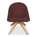 Ver imagem 4 de Kit 02 Poltronas Cadeira Giratória Bela Suede Base de Madeira - Pallazio Marsala