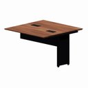 Ver imagem 2 de Mesa Auxiliar Dupla de Plataforma de Acoplar para Escritório com Estrutura Metálica 120cm Corporate Nogal Com Preto