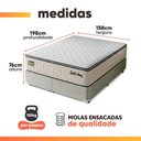 Ver imagem 3 de Cama Box Colchão Queen Molas Ensacadas Gold Star 158x198x76cm Hellen - Suporta até 120 kg por