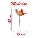 Ver imagem 2 de Kit 4 Flores com Cabo Artificial Decoração de Natal com Glitter 27cm