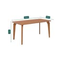 Ver imagem 3 de Mesa para Sala de Jantar 160cm sem Vidro Papaia Marrom/Cinamomo