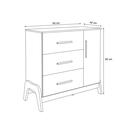 Ver imagem 3 de Cômoda Infantil Guti 1 Porta Lisa Branco Brilho Amêndoa