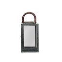 Ver imagem 1 de Lanterna Marroquina Pátina Aço com Alça Madeira Porta Vela