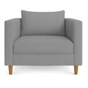 Ver imagem 4 de Kit 02 Poltronas Decorativa Milena Linho Cinza Pés de Madeira - Pallazio