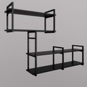 Ver imagem 6 de Nicho Suspenso Decorativo com Prateleira Organizador Moderno com Suporte Preto e Mdf Preto