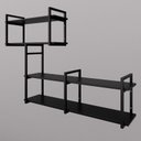 Ver imagem 4 de Nicho Suspenso Decorativo com Prateleira Organizador Moderno com Suporte Preto e Mdf Preto