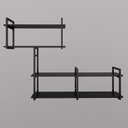 Ver imagem 2 de Nicho Suspenso Decorativo com Prateleira Organizador Moderno com Suporte Preto e Mdf Preto