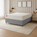Ver imagem 3 de Cama Box Colchão Casal Molas Ensacadas Real 138x188x65cm Branco / Cinza Inducol