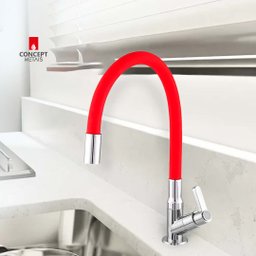 Torneira Luxo Bancada Flexível 01968 1/4 de Volta Concept Metais 01968 Red - 2