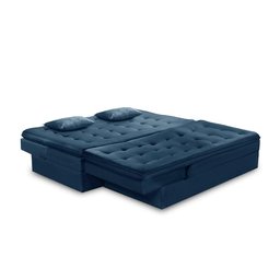Sofá Cama King 5 Lugares 2,70m Alice Suede Azul Adonai Estofados - 3
