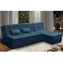 Ver imagem 1 de Sofá Cama King 5 Lugares 2,70m Alice Suede Azul Adonai Estofados