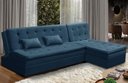 Ver imagem 1 de Sofá Cama King 5 Lugares 2,70m Alice Suede Azul Adonai Estofados
