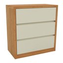 Ver imagem 2 de Cômoda 90cm c/ 3 Gavetas Dalla Costa 100% MDF Cor:Off White