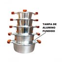 Ver imagem 2 de Jogo 5 Panelas Alumínio Batido Fundido Tampa Pesada Extang
