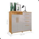 Ver imagem 4 de Conjunto Guarda Roupa e Cômoda Lótus Naturalle Off White MDF MDP Bege Framar
